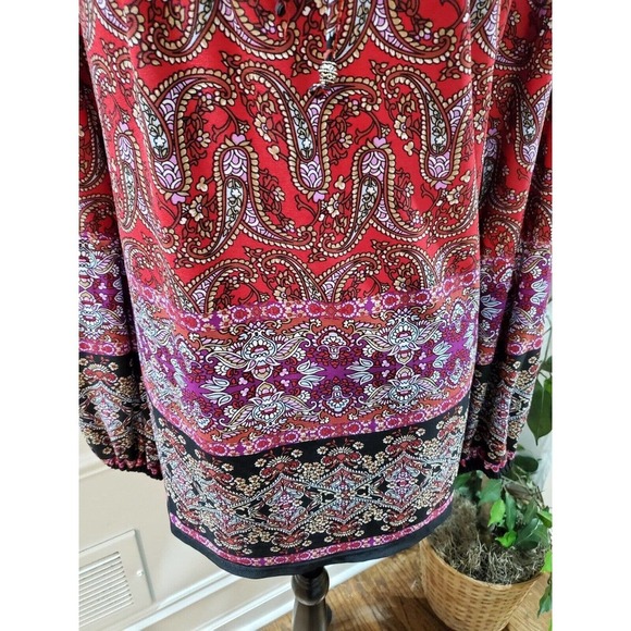Avenue Women's Multicolor Polyester Round Neck Long Sleeve Casual Blouse 22/24 - Picture 2 of 11